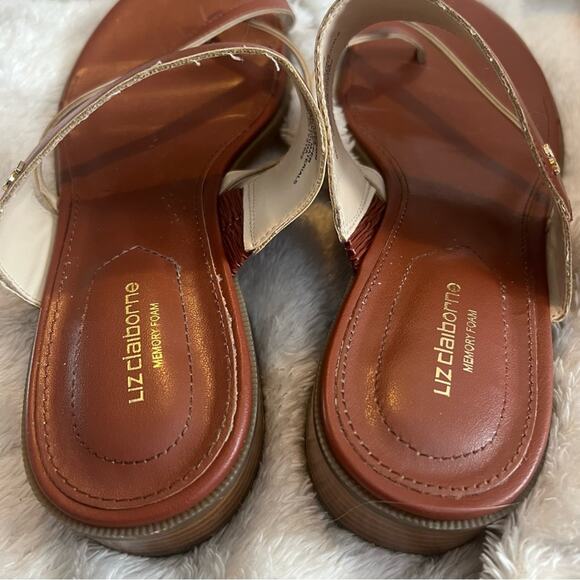 Liz Claiborne LC Women's Memory Foam Anson Cognac Brown Sandals - Size 8.5M - Picture 5 of 7